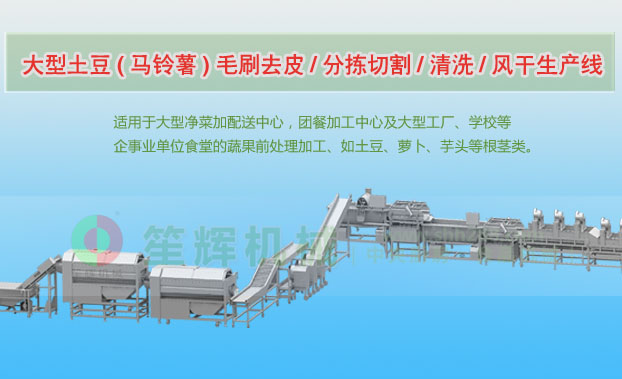 滦平连续式土豆去皮清洗切割风干生产线